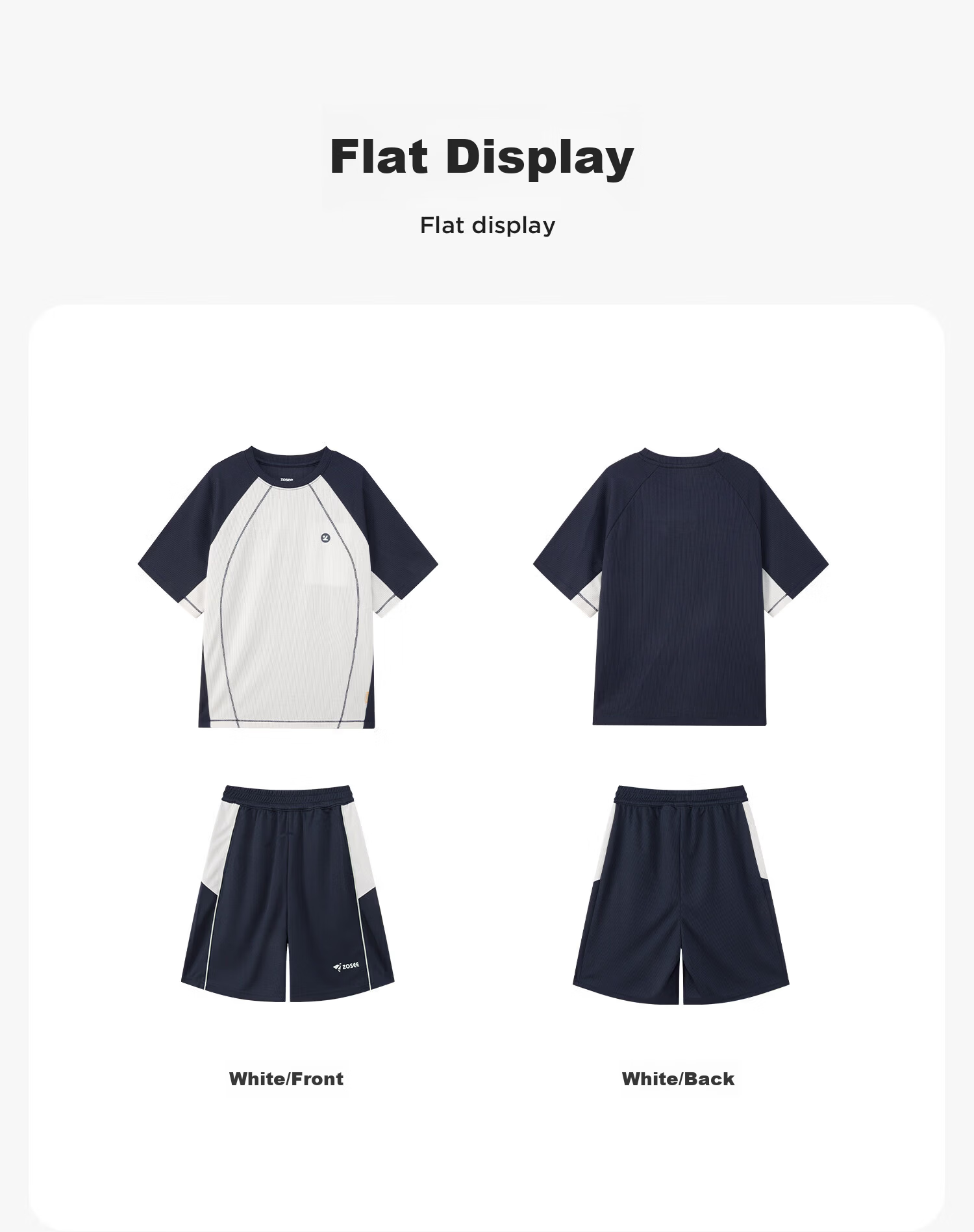 Zuo Xi Boys Short Sleeve Set 2026 Summer Kids Sports Jersey Original Yarn Quick-Dry Mesh Breathable White 130 19
